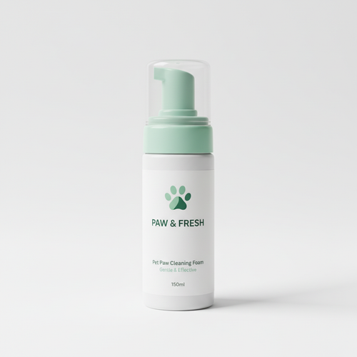 150ml no-rinse pet paw cleaning foam bottle with soft brush
