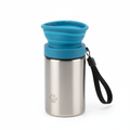 285ml leak-proof portable dog water bottle with stainless steel body and silicone trough